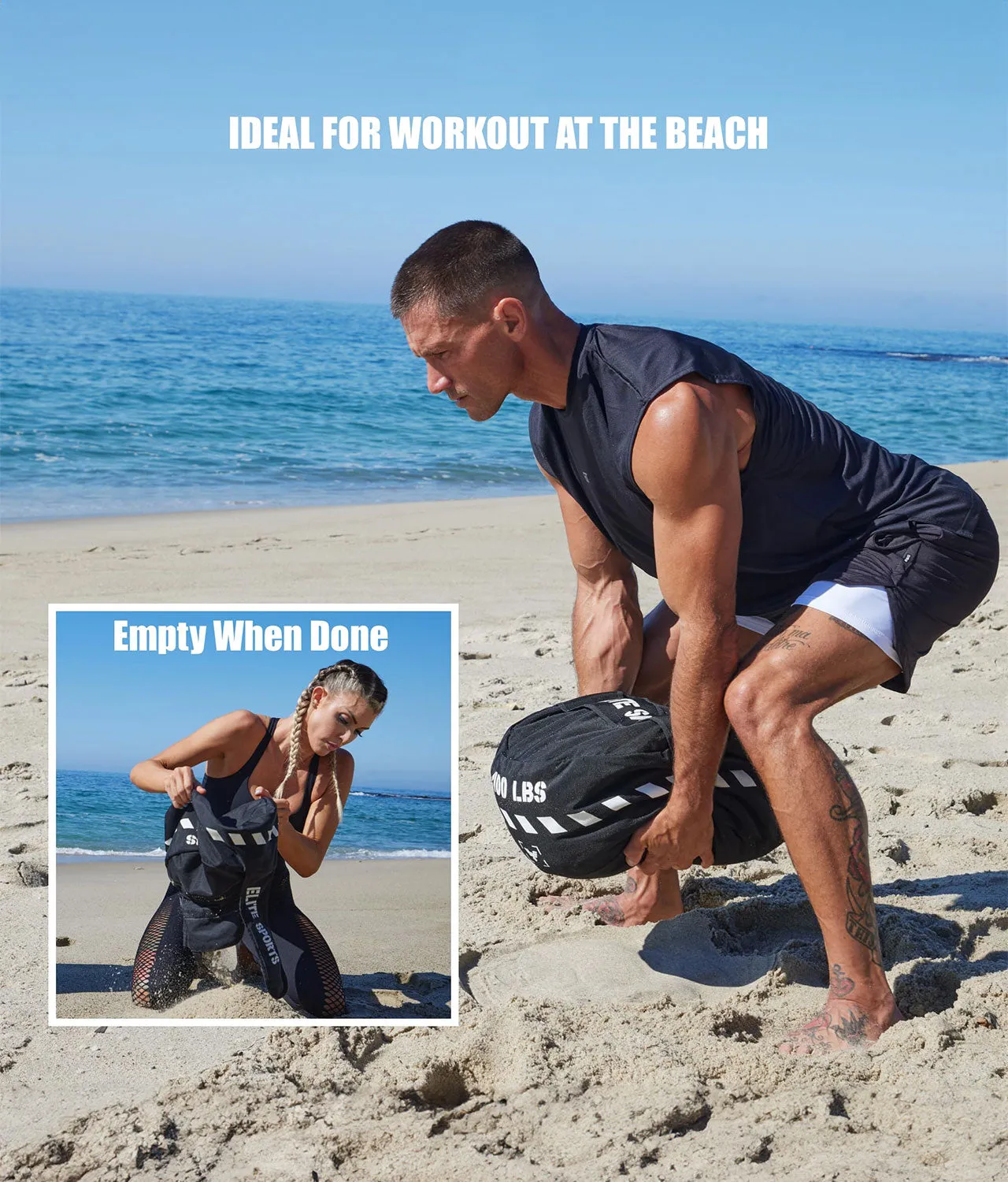 Core Black Round Sand Bag 35 lbs
